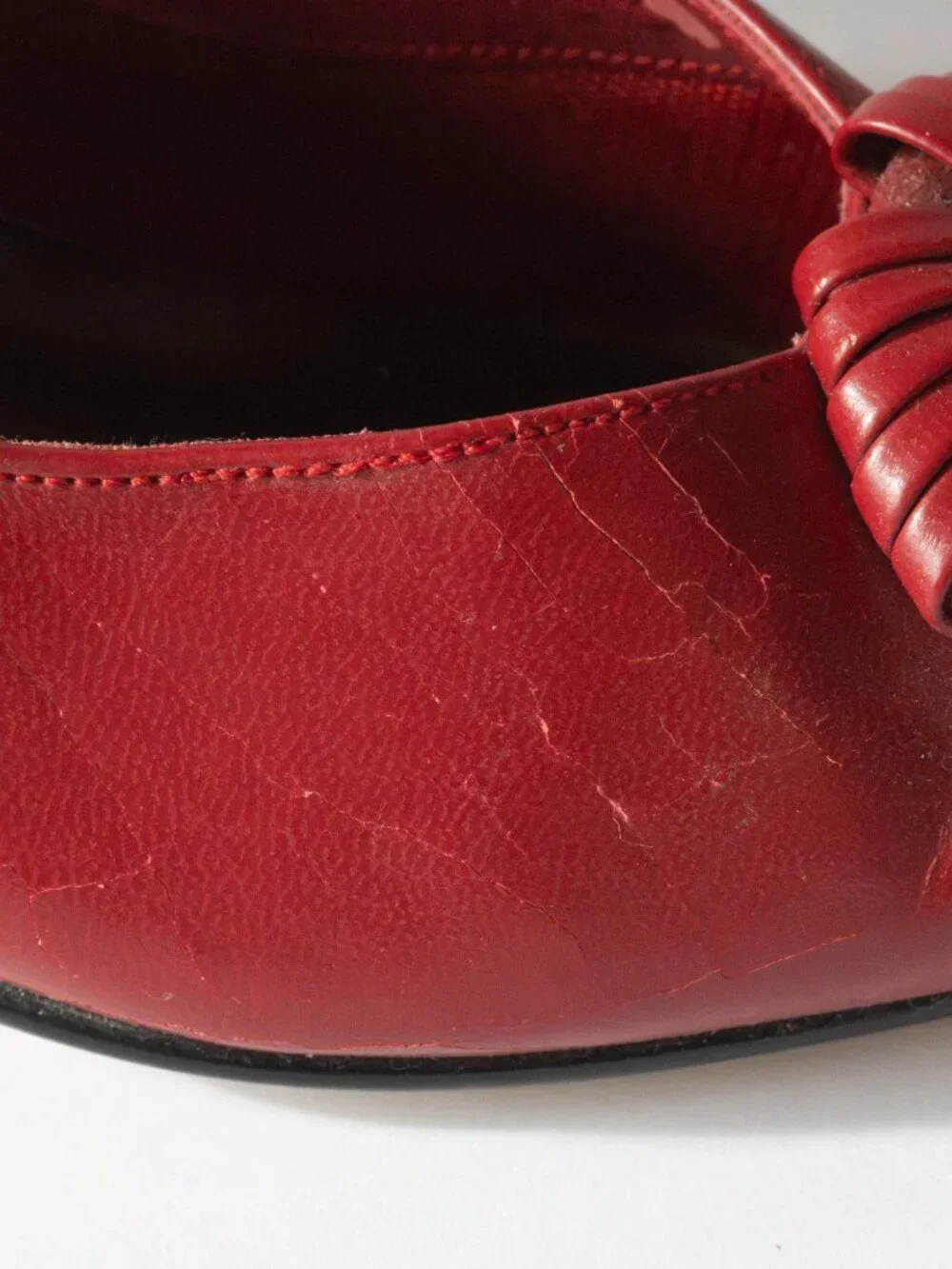 Vintage 80s LifeStride Red Leather Pumps Heels Size 7N Narrow 2.5